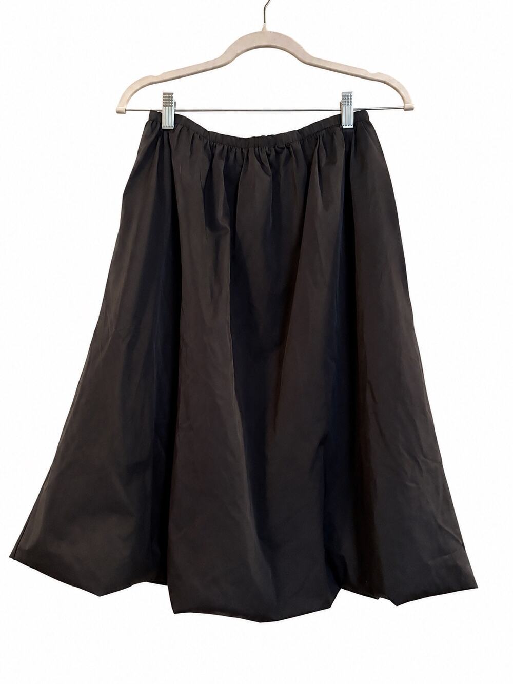Banana Republic Black A-Line Midi Skirt Size 4 NWT Full Pleated Lined